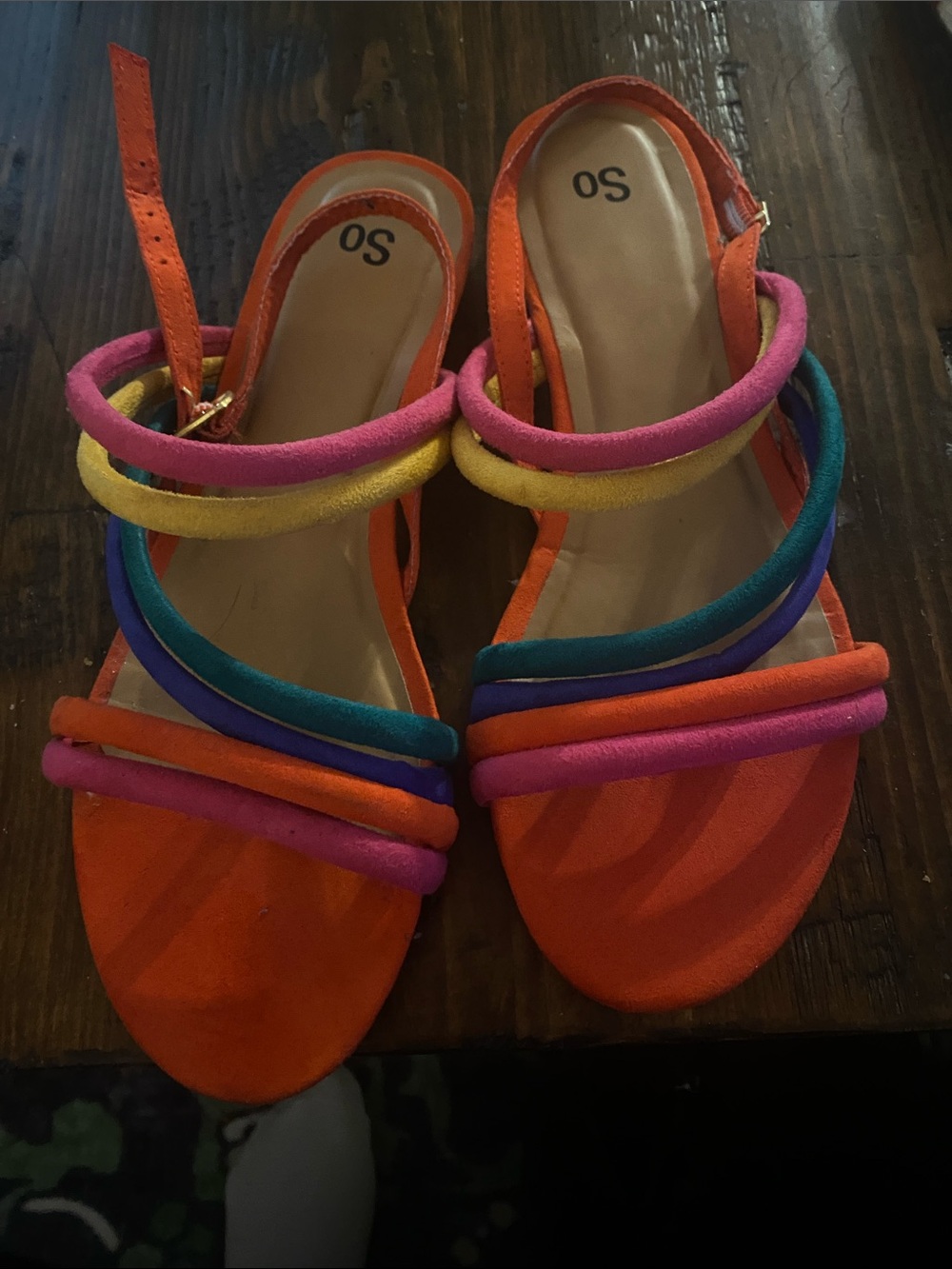 SO Orange Multi-Color Strappy Women's Sandals